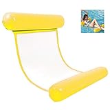 【Komfortabel und langlebig】Diese aufblasbare Hängematte besteht aus hochwertigem, umweltfreundlichem PVC. Weiche und bequeme Netzhängematte mit aufblasbaren Kissen an beiden Enden. Die ergonomische Design bietet viel Unterstützung und eine Fülle an Komfort.