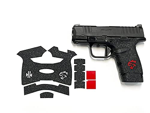 Handleitgrips Textured Rubber Gun Grip Enhancement For Springfield Hellcat With Red Insert And 13Rd Magazine Grip #TOP5