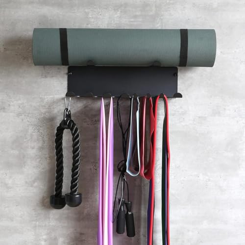 Support mural pour accessoires de gym et yoga à la maison