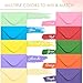 Gift Card Envelopes - Gummed 100-Count Mini Envelopes, Paper Business Card Envelopes, Bulk Tiny Envelope Pockets for Small Note Cards, 10 Colors, 4 x 2.7 Inches