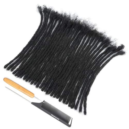 DAIXI Natural Looking Permanent Loc Extensions Human Hair, Softer and Lighter Handmade Real Human Hair Dreadlock Extension Can Be Bleached and Dyed Easy Install...