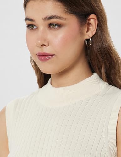 Image of BlissClub Move All Day Sleeveless Top, 100% Cotton,Turtleneck Collar,High Side Slits,Versatile
