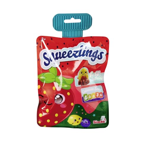 Simba Squeezlings - 12 Plüschfiguren zum Sammeln, es Wird nur EIN Artikel geliefert, Obst und Gemüse aus Plüsch, super Soft, niedliche Gesichter, ca. 8cm, ab 3 Jahren