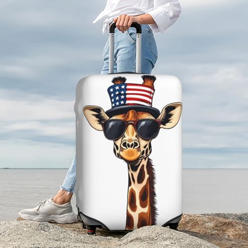 American Giraffe Style Print Luggage Covers Suitcase Protector Fit 18-32 Inch Luggage-Medium2