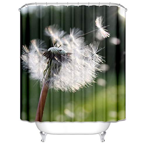 Rideau de douche imperméable anti-moisissure pissenlit 165x200cm
