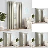 Eclipse Solid Thermapanel Modern Room Darkening Rod Pocket Window Curtain for Bedroom (1 Panel), 54 in x 84 in, Stone (Pack of 5)