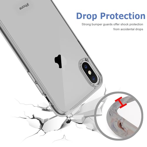 Image of TENOC Phone Case Compatible with iPhone Xs Max, Gray Case Clear Shockproof Protective Bumper Slim Cover for 6.5 Inch