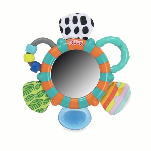 Image of Nuby Look-at-Me Mirror Teether Toy, Teal /Orange Koala