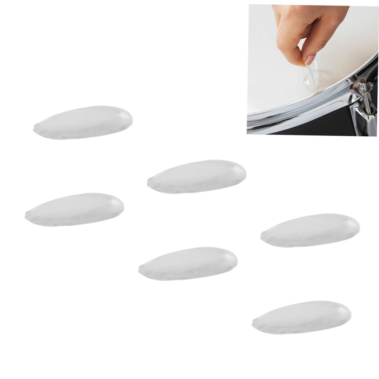 Parliky Drum Dampening Gels 6 Pcs Silicone Mute Stickers for Snare Drum Tone Control Reusable and Easy to Clean