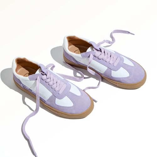 Maker's Shoes - Katie 1 Women Casual Suede Leather Sneakers, Fashion Shoes, Color Block Design, Gum Sole2