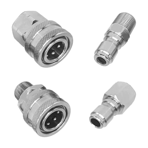 3/8 Quick Connect Pressure Washer Fittings Set,Stainless Steel Pressure Washer Adapter Set with 3/8 Inch Female and Male NPT