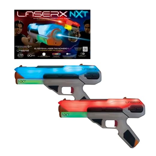 Laser X Next Level Pack Doble, Juego de Batalla Láser con 2 Pistolas Interactivas, Modos de Disparo Personalizables, Escudo de Energía, +6 años, Bizak (62947728)