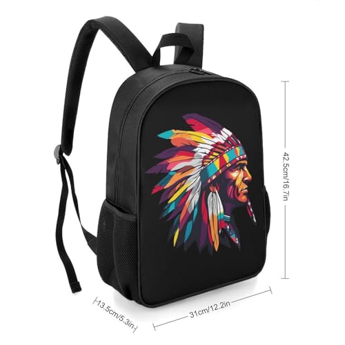 Native Am-erican Chief Cute Backpack Large Capacity Oxford Oloth Backpacks for Women Men Traveling2