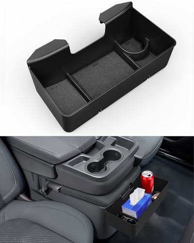 Center Console Hanging Organizer Box with Compartments Compatible with 2019-2026 Chevy Silverado/GMC Sierra 1500 2020-2026 Silverado/Sierra 2500HD 3500HD Accessories (Split-Bench Folding Seat Only)