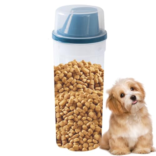 Contenedor de alimento para mascotas de 1500ml con vertedor y dispensador de premios 7