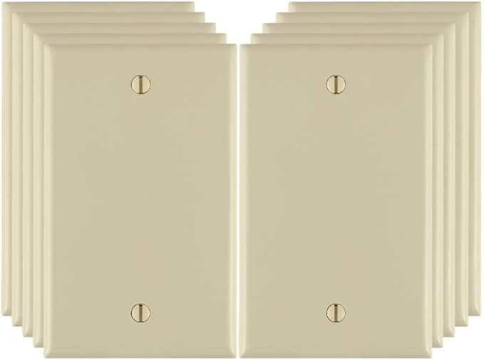 Blank Wall Plate Cover, 1 Gang Faceplate, Thermoplastic/Nylon Outlet