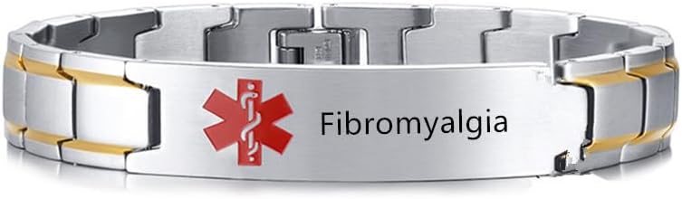 Personalized Laser Engraved Medical Alert ID Bracelets for Men,Stainless Steel Cuff Bracelets Wristband Emergency Identification First Aid Bracelet - Free Engraving