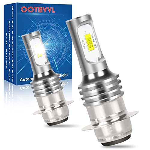 OOTBVVL H6M LED Motorcycle Headlight Bulbs Fit For Yamaha Grizzly (2002-2007) 660 400 450 350 125, H6M P15D LED High Low Beam,6000K White Super Bright H6 LED Bulbs,Plug and Play, Pack of 2