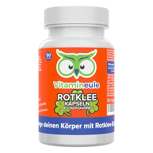 Rotklee Kapseln - hochdosiert - 40 mg Isoflavone - 500 mg 10:1 Extrakt - Produktion in Deutschland - ohne Zusatzstoffe - bioaktiv & vegan - Vitamineule