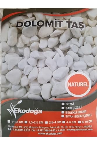 Beyaz Taş 2 Kg 1-2 Cm Beyaz Dolomit Taş Dere Taşı Çakıl Taşı Bahçe Süs Taşı Akvaryum Teraryum Taşı Çok Renkli