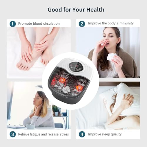 Image of closewave Foot Spa Bath Massager with Heat, Red Light & Oxygen Bubbles,Shiatsu Rollers Epsom Salt Temperature Control, Relieves Stress and Feet Pain - Home Pedicure Soaking Tub Gift for Women /Men