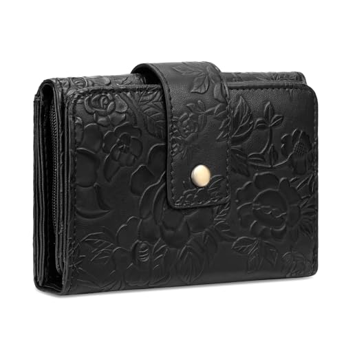Image of SENDEFN Wallets for Women Trifold Ladies Wallet Credit Card Holder Coin Pocket with ID Window