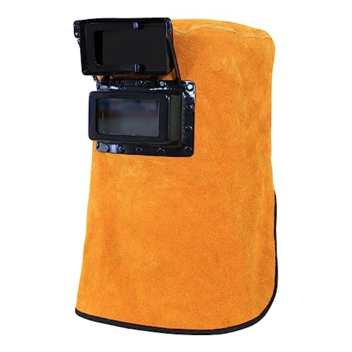 Mikikit Professional Welder Hat Cowhide Face Mask Protective Face Cover for Welding Work