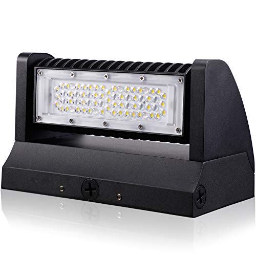 LEONLITE 40W LED Wall Pack, Rotatable Adjustable Head, UL Listed, IP65, Isolated Driver, 5000K Daylight, Commercial Industrial Residential LED Full Cutoff Outdoor Wall Lights, 5200LM