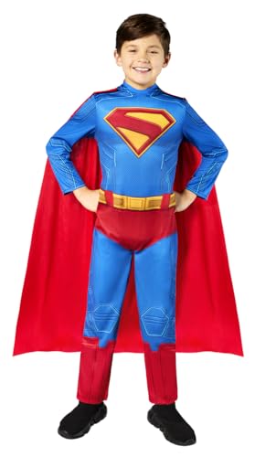 Rubies Disfraz Superman Movie Classic para niños y niñas, Jumpuit impreso y capa, Licencia Oficial Warner Bros DC Comics, Disfraces superhéroe infantil para Carnaval, Navidad, Halloween y fiestas