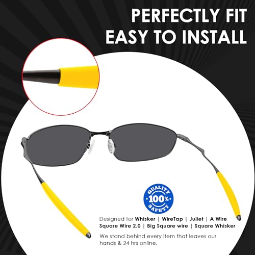 Image of BLAZERBUCK Replacement Temple Sleeves Ear Socks for Oakley Whisker /Juliet /A Wire Sunglass - Yellow