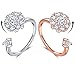 Womens Rings Girls Band Rings Wrap Worry Ring Bling Open Ring Diamond Engagement Rings for Women Hand Toys for Valentines Gifts (White Band+ Rose Band)