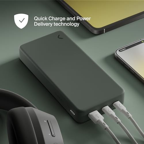 Cargador portátil de carga rápida Clemm 20000 mAh batería externa gris universal para smartphones 4