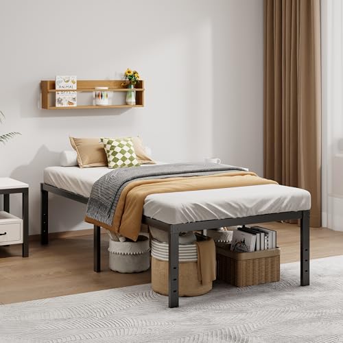 Image of LUMUNANCE Metal Bed Frame Twin XL Size - 18 Inch Heavy-Duty Platform Bed Frame No Box Spring Needed, Easy Assembly, Noise-Free, Sturdy Mattress Foundation, Underbed Storage Space