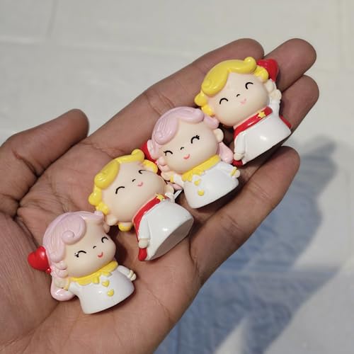 Image of Miniature Couple Set of 4 Resin Figurines for Miniature Garden Dollhouse Accessories Fairy Garden Decor Terrarium Bonsai DIY Craft Gifting