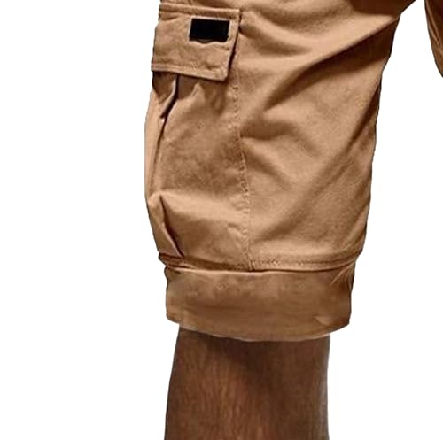Bermudas cargo casual para hombre con cintura elástica miniatura 4