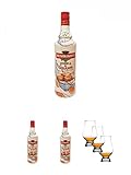 Rushkinoff Vodka & Caramel 0,7 Liter + Rushkinoff Vodka & Caramel 0,7 Liter + Rushkinoff Vodka & Caramel 0,7 Liter + Glencairn Glas Whiskyglas Stölzle 3 Stück