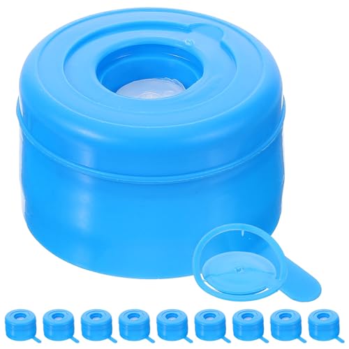 SHINEOFI 10 Piezas Tapones para Garrafas de Agua Reutilizables Tapa de Rosca Antisalpicaduras Sellado Seguro Compatibles con Dispensadores y Botellas Estándar Azul Robusto