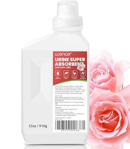 Wenge Urine Super Absorbent, Solidifier - 180 Use Pre Poo gel for Toilet, Porta Potty Chemicals, Eco Absorbent Liquid Waste Gelling and Deodorizing Powder (Pink Rose Scent)