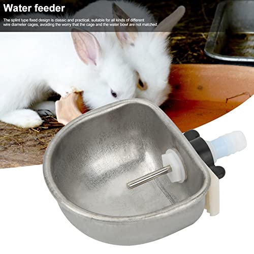 Zerone Rabbit Feeder,Rabbit Water Dispenser 10PCS Anti-claw Stainless Steel Rabbit Drinker, Drinking Water Bowl - Image 3