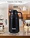 2 PCS Thermal Coffee Carafe Insulated Stainless Steel Coffee Carafe for Hot Liquid Vacuum Thermal Pot Creamer Pitcher Dispenser Keeping Hot Water Milk(Black/Black 68 oz)