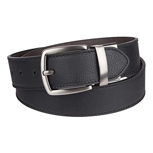 Columbia Men's Reversible Dress Belt with Embossed Buckle, Large, Black/Brown