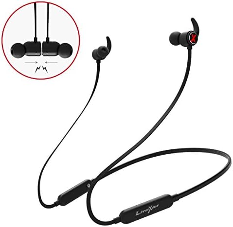 LiteXim Bluetooth Headphones, Dual Drivers Magnetic Earbuds Workout Sweatproof Headphones HD Stereo in Ear Earphones (IPX5 Waterproof, Built in Mic, 7Hours Playtime) (H8)
