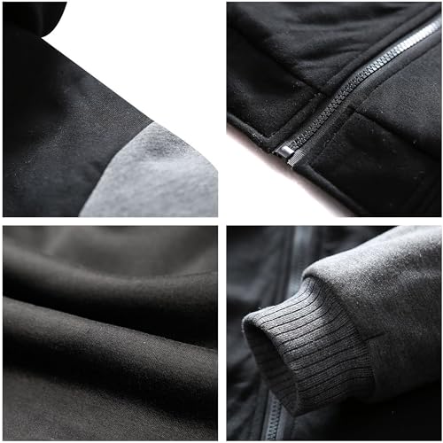 GLUDEAR Men Heavyweight Fleece Lined Sweatshirt Viking Norse Mythology Print Color Block Full Zip Thick Hooded Jacket4