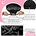 BONNET QUEEN Silk Bonnet for Sleeping Women Satin Bonnet with Eye Mask Non Slip Hair Wrap for Curly Hair Night Sleep Cap Black
