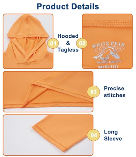 4 Pack Boy's Quick-Drying Lightweight Hoodies Pullover Long Sleeve Athletic Training T Shirts 4-203