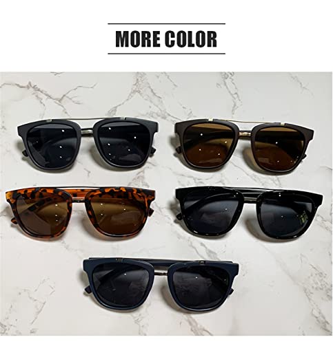 XINXIN Street Shot Retro Square Frame Men's Sunglasses, Outdoor Holiday Glasses (Color : E, Size : Medium)4