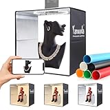 Upgraded USB-C 40x40cm Foto Lichtzelt mit 180 LED-Licht (CRI>95) – Inkl. Diffusor, 6 PVC-Hintergründen & Dimmfunktion – Tragbares Tisch Fotozelt für Schmuck, Crafting & Produktfotografie