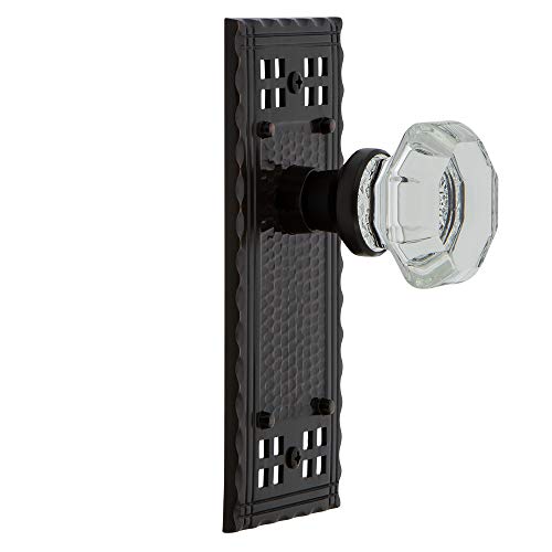 Image of Nostalgic Warehouse Craftsman Plate Single Dummy Waldorf Door Knob in Timeless Bronze