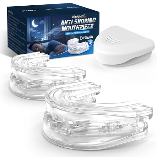 Wedoheal Anti Snoring Mouthpiece for Sleep Apnea(2-Pack 3-5mm) - FDA