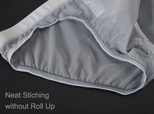 Men's See Through Mesh Briefs Elephant Nose Separate Pouch Bikini Underwear Transparent Briefs4